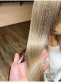 ブリーチ２回のベージュブロンド×髪質再生バイカルテ