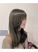 ブリーチなしオリーブグレージュ/ナチュラルレイヤー