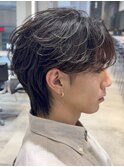 調布ルーズショートパーマフェザーパーマ短めセンターパート