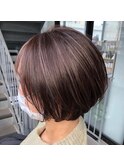 【白髪活かしハイライト】大人艶髪ミルクティーベージュ