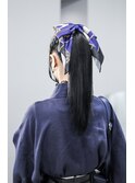 高めポニーテールのベーシックアレンジ♪