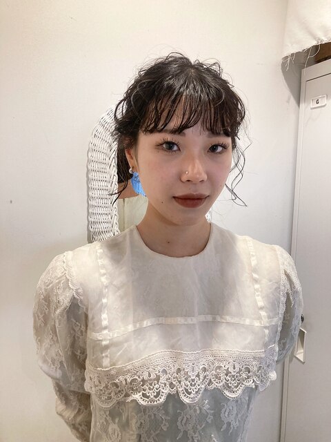 《miki》黒髪 シニヨン　ヘアアレンジ　結婚式ヘア