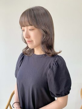 ヘアー アイス 御器所本店(HAIR ICI) オンブレグレージュオリーブベージュくびれミディ大人美人