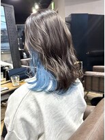 アルカナ 明治神宮前原宿(ARCANA)&nbsp;グレーベージュ レイヤーロング 前髪パーマ アッシュブラック