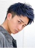 アップバングツーブロックバーバーフェードツイストメッシュ