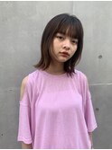 【フェイスレイヤー×ぱつっとミディアム】