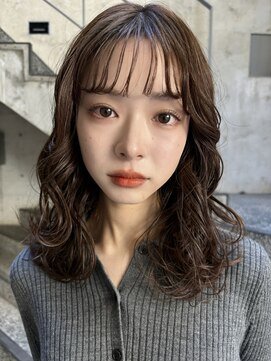 メゾンアクア 表参道(Maison ACQUA) ＋ウェーブミディアム似合わせカットボブパーマミディアムパーマ