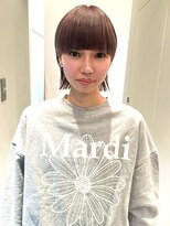 ★ワイドバングホワイトブロンド美髪外ハネボブイメチェン表参道
