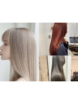 豊富な知識と経験を持つ熟練スタイリストが、ブリーチカラー/グレイカラー/デザインカラーまで幅広く対応。
