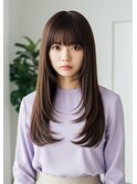 姫カットレイヤー/モテ髪うる艶ロングへアー/内巻きカール