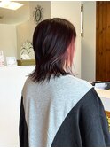 ピンクイヤリングカラー【河内花園/髪質改善/白髪ぼかし】