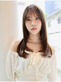垢抜け/透け感/ミルクティーアッシュ/レイヤーロング/センター北