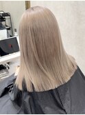 ミディアムヘアデザインカラーフェイスフレーミング暗めカラー