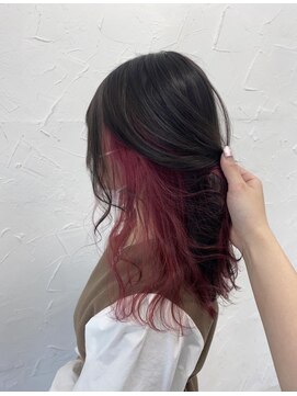 プライズ 表参道原宿店(prize) インナーカラーチェリーピンク暖色系原宿表参道