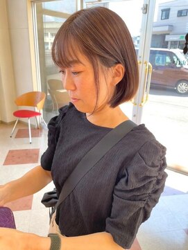 サンタフェ 柳津店(Santa'Fe) Santa'Fe式脱白髪染め白髪ぼかしカラー/ボブ/アッシュブラウン
