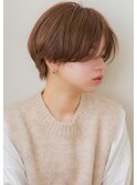 マッシュショート/ハンサムショート/くすみカラー/抜け感/透明感