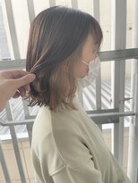 カプア 仙台駅前店(Kapua)&nbsp;インナーカラー/ミルクティーベージュ/ボブ/ケアブリーチ