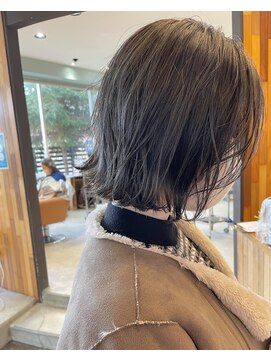 ヘアラウンジ アングゥ(hair lounge ungu) 透けグレーボブ