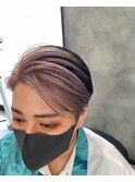 ピンクベージュ×フェイスフレーミング/ポイントブリーチ