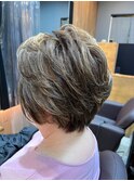美髪/グレージュカラー/ハイライト/ボブウルフ[大島/大島駅]