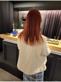 オレンジミディアムヘアー