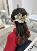 袴に映えるハーフアップ