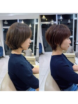 アンド ストーリーズ(&STORIES) 前髪あり耳掛け丸みくびれ大人ショートボブ20代30代40代50代*