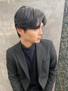 メンズサロン レブヘアー 桂店(LEVHAIR) ツイストスパイラルパーマスペインカールダークアッシュマンバン