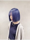ボブカラー、ダブルカラー、パープルカラー、前下がりボブ