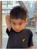 キッズツーブロック束感ショート