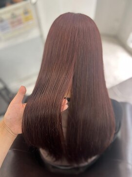 ラビス(Lovis) くびれヘア/アプリコットオレンジ/ハイライトカラー/夏/縮毛矯正