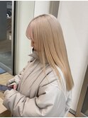 ハイライトカラーミルクティーベージュケアブリーチダブルカラー