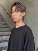 メンズブリーチニュアンスパーマミルクティーカラー
