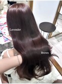 ラベンダーブラウンで黄み解消の艶カラー◎/表参道