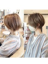 バンプ ギンザ(BUMP GINZA)&nbsp;40.50代前下がりショートボブ×白髪ぼかしハイライト【湯本】