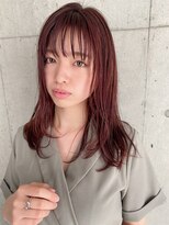 アールヘアーデザイン 千種(r hair design)&nbsp;千種30代40代チェリーレッドセミディ