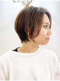 似合せイメチェンアッシュブラウンショートボブ