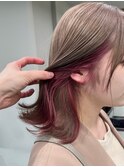 イヤリングカラーインナーカラーハイライトフェイスフレーミング