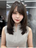 大人可愛いガーリーチョコレートアッシュ韓国ハイレイヤーカット