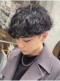 波巻きスパイラルパーマツイストスパイラルパーマメンズマッシュ