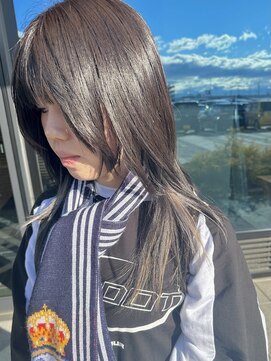 ワークスヘアー(WORKS HAIR) アッシュグレージュの隠れるインナーカラー