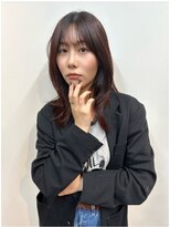 ソソ(soso.)&nbsp;【大人可愛い♪】ボルドーカラー×ミディアムレイヤー[木更津]