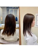 髪質改善　艶髪　ストレート　縮毛矯正　暗髪　韓国風　ロング