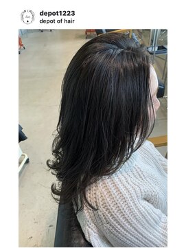 ディポット オブ ヘアー(depot of hair) 前髪無しかきあげレイヤースタイル