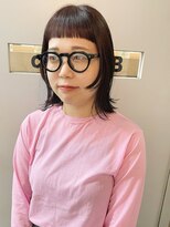 フェイスレイヤーピンクブラウンボブ