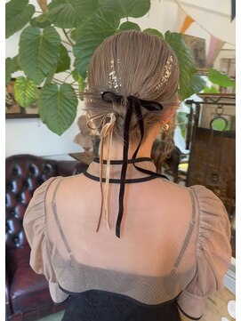 アロウズ(Arrows) ボブのカチモリヘア×リボン(結婚式）