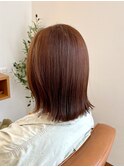 切りっぱなしボブ×オレンジベージュ【稲毛/稲毛駅】