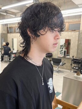 ノエ(noe) MEN’S HAIR/ブルーブラック/フェザーパーマ/栄h40