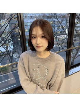 Korean bob × w color / marron brown