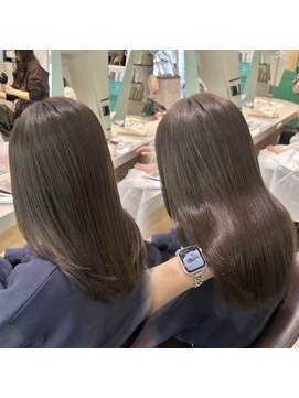 アッシュブラウン/ブリーチなし水素カラー